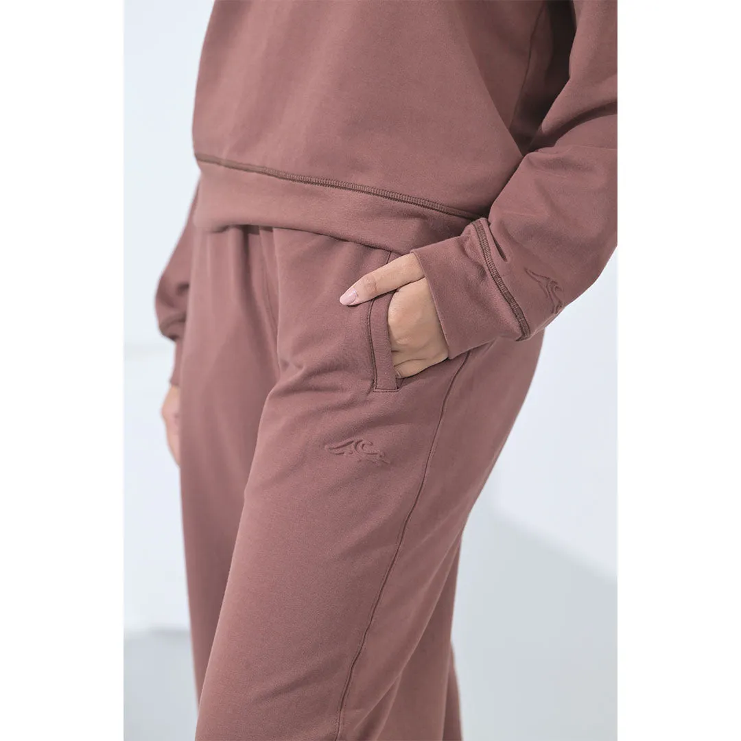 100% Supima Cotton Winter Tide Track Pants Chocolate Brown