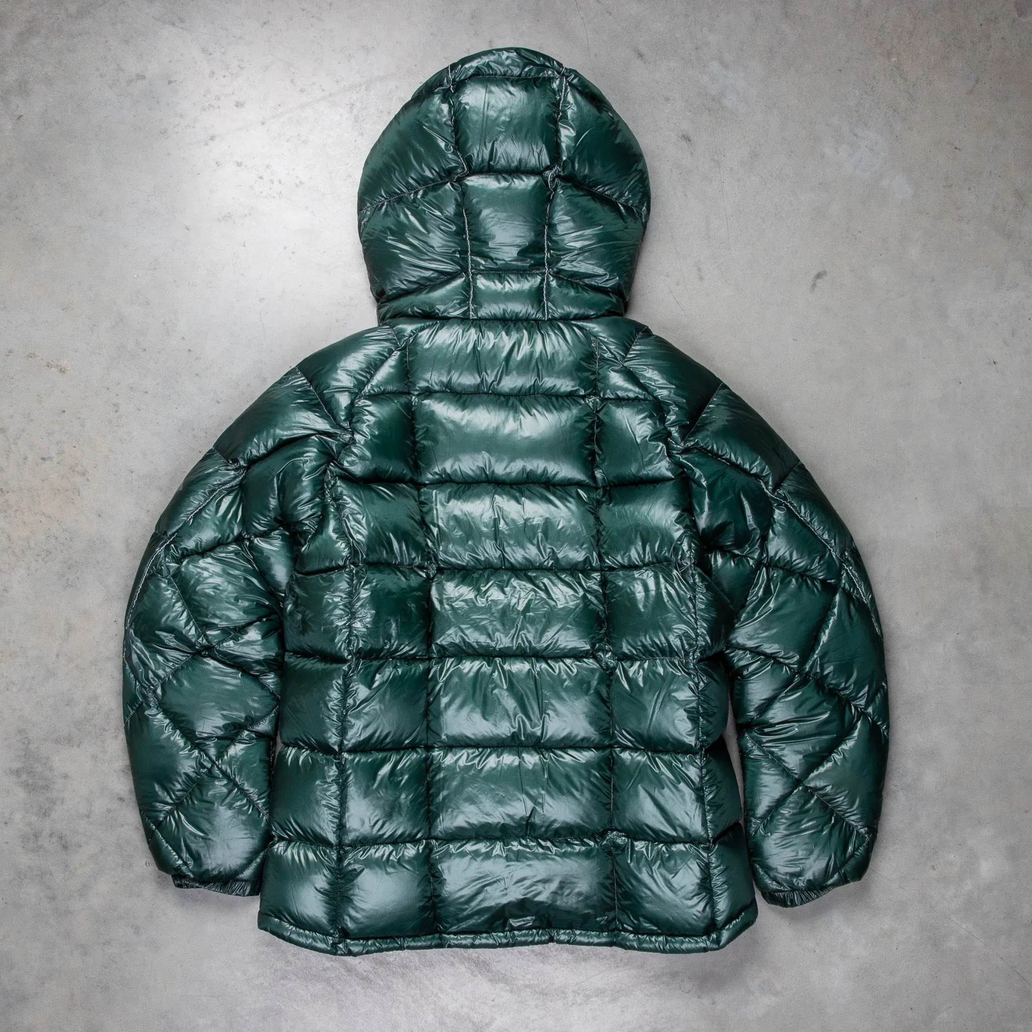 And Wander Diamond Stitch Down Hoodie Green