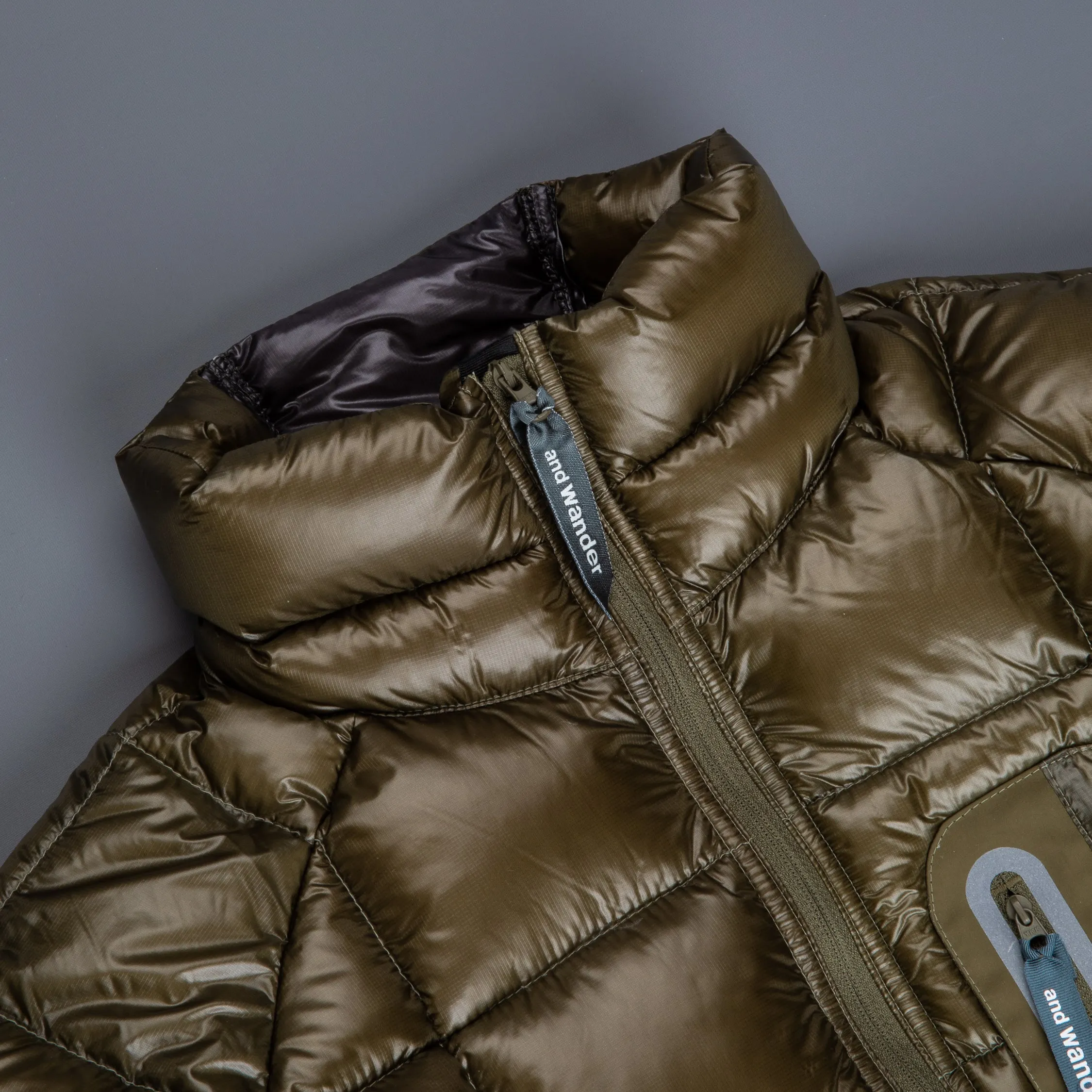 And Wander Diamond Stitch down jacket Khaki