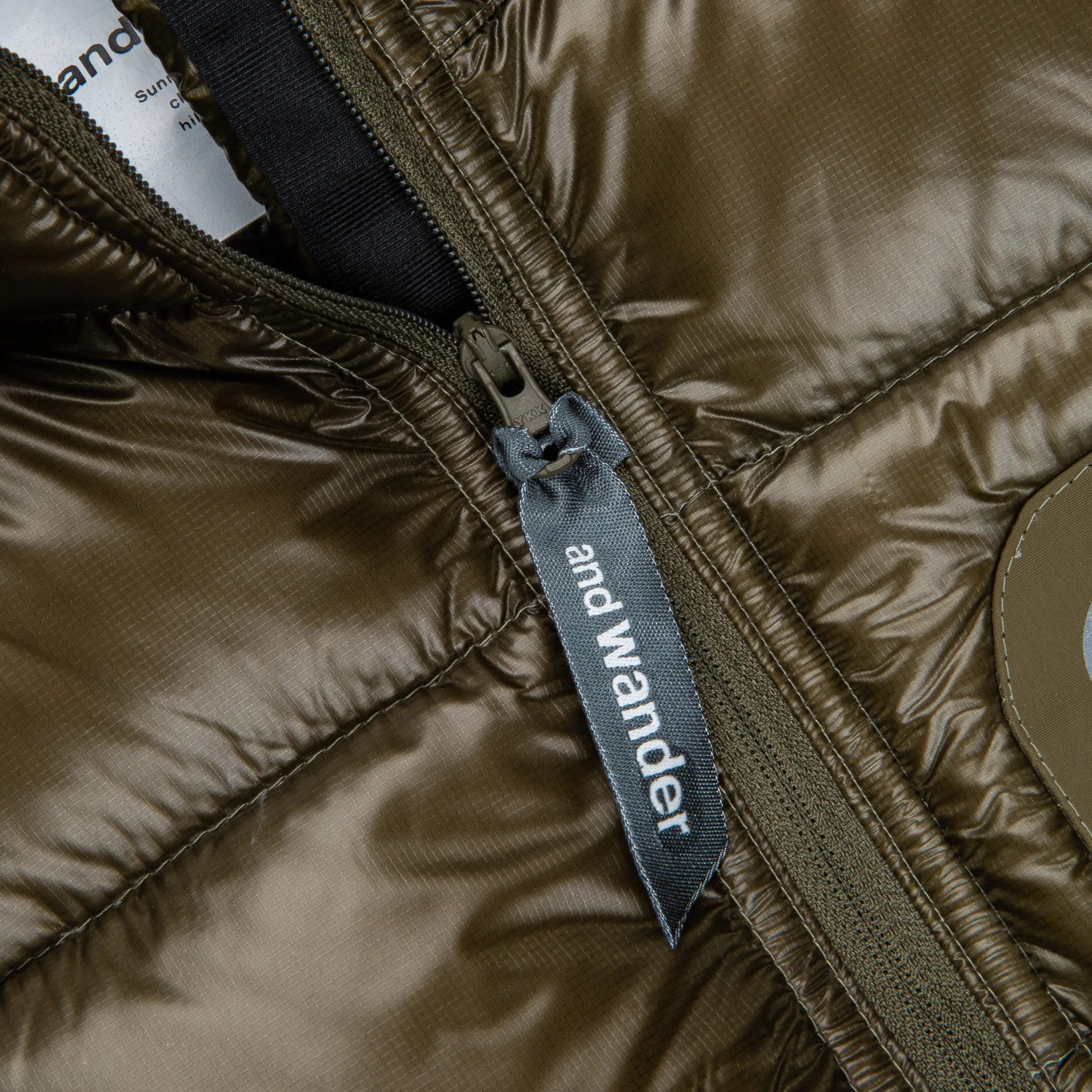 And Wander Diamond Stitch down jacket Khaki