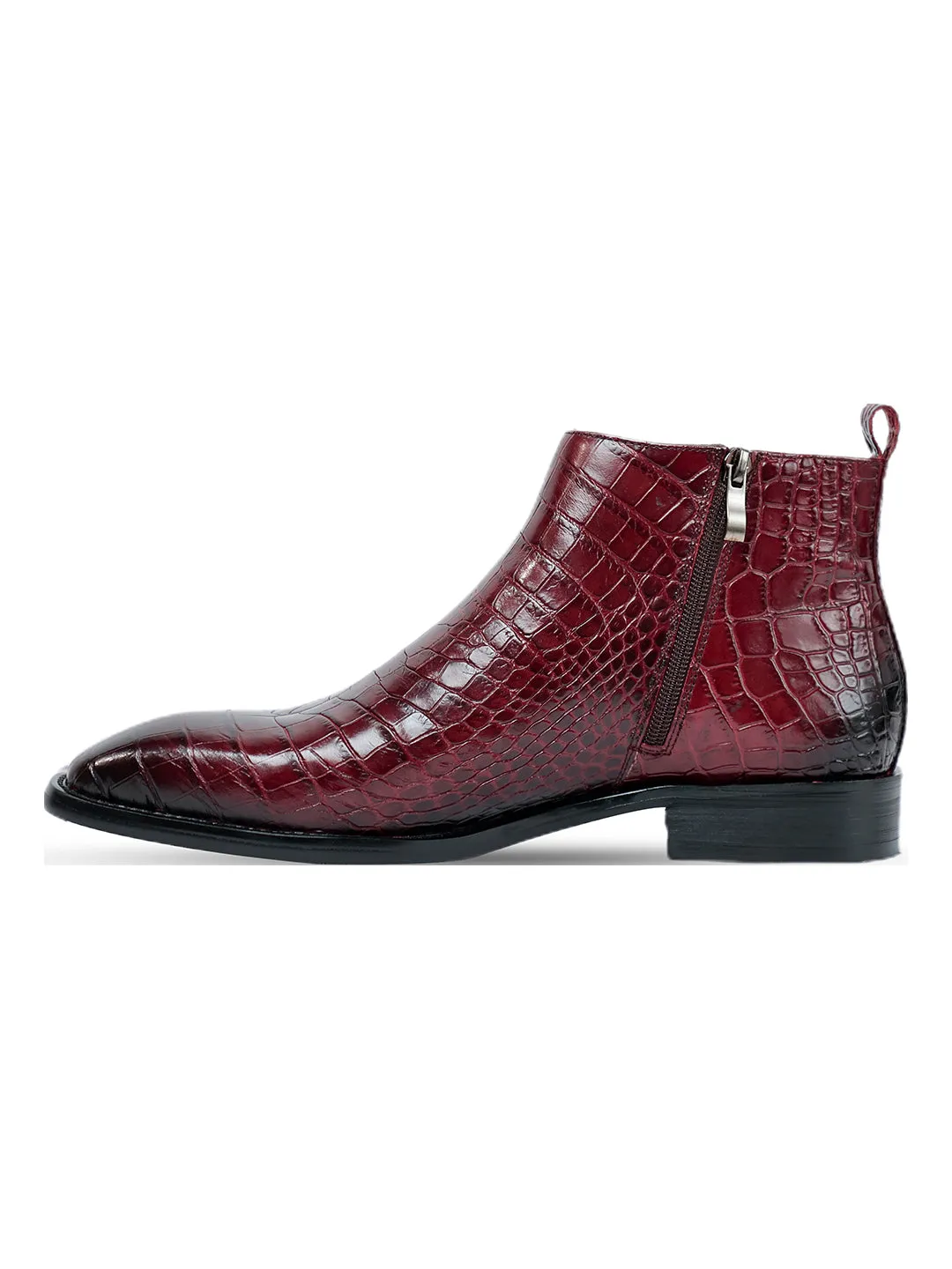 Antilia Croco Burgundy Boots