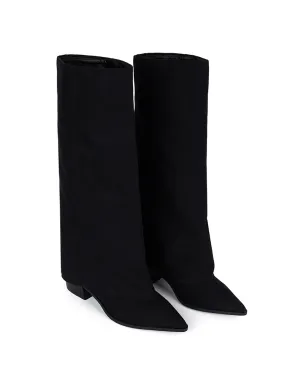 AR-3327 Suede Fold Over Leather Boots