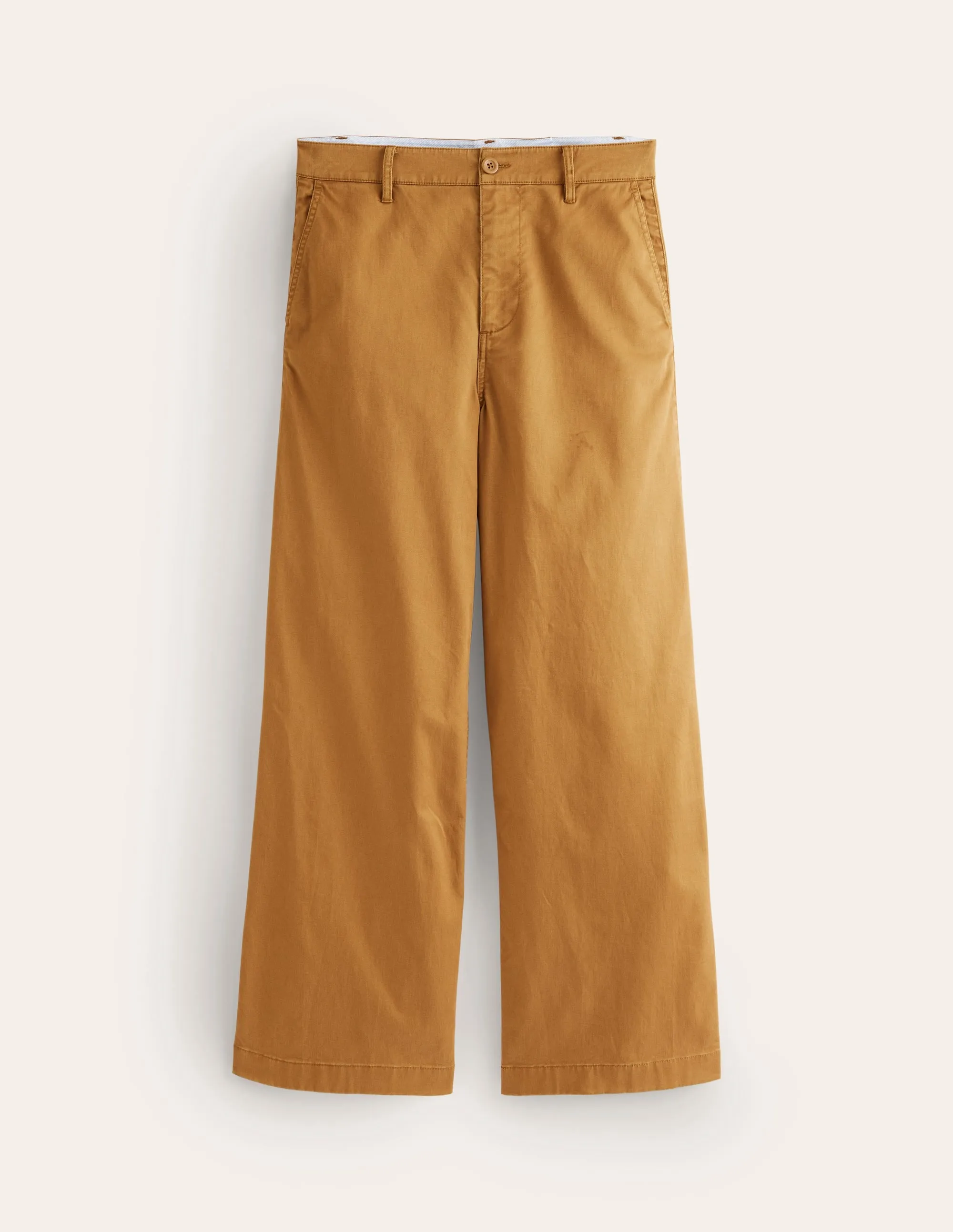 BARNSBURY WIDE LEG CHINO-Bronze Brown