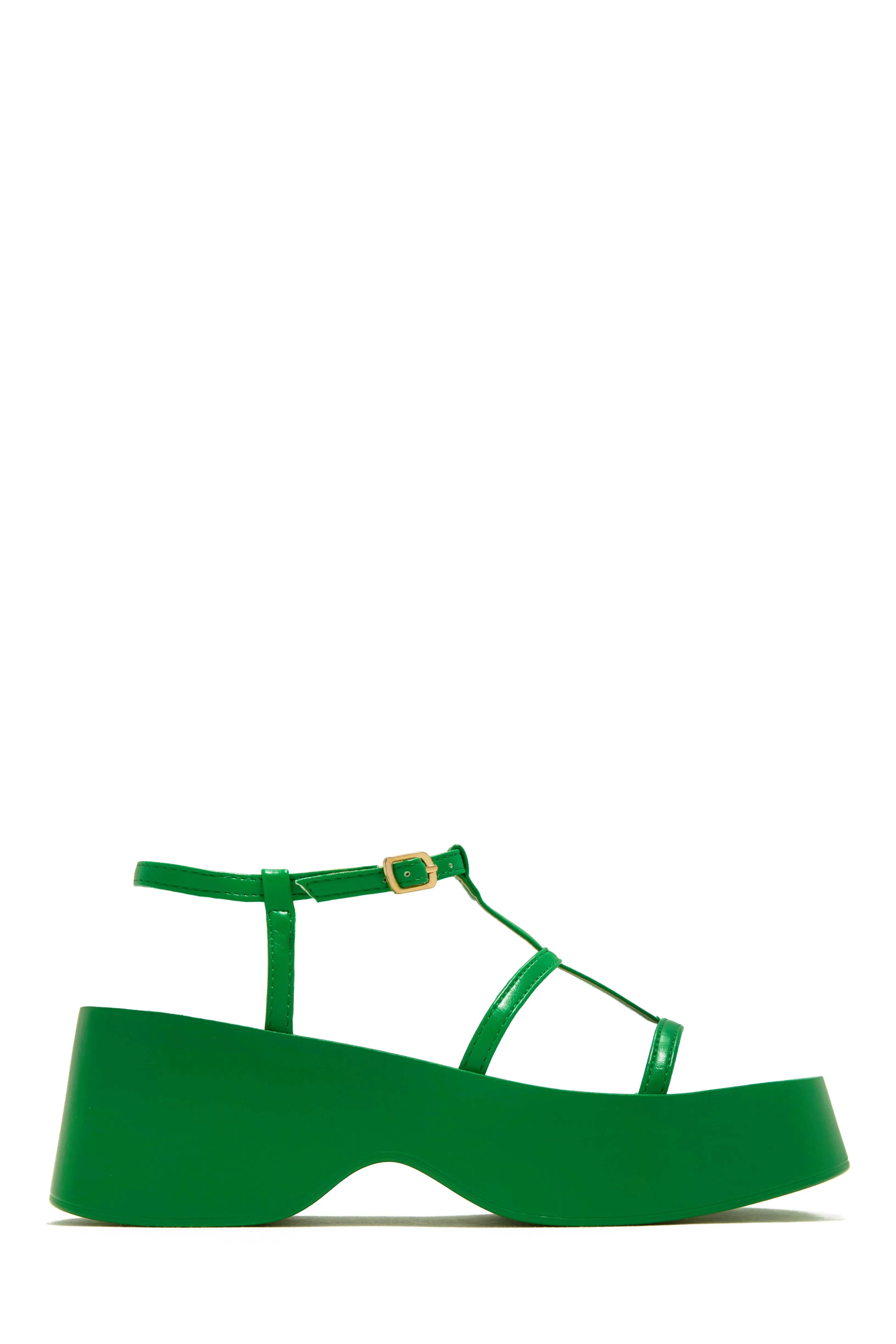 Beach Trip Flat Platform Sandals - Green