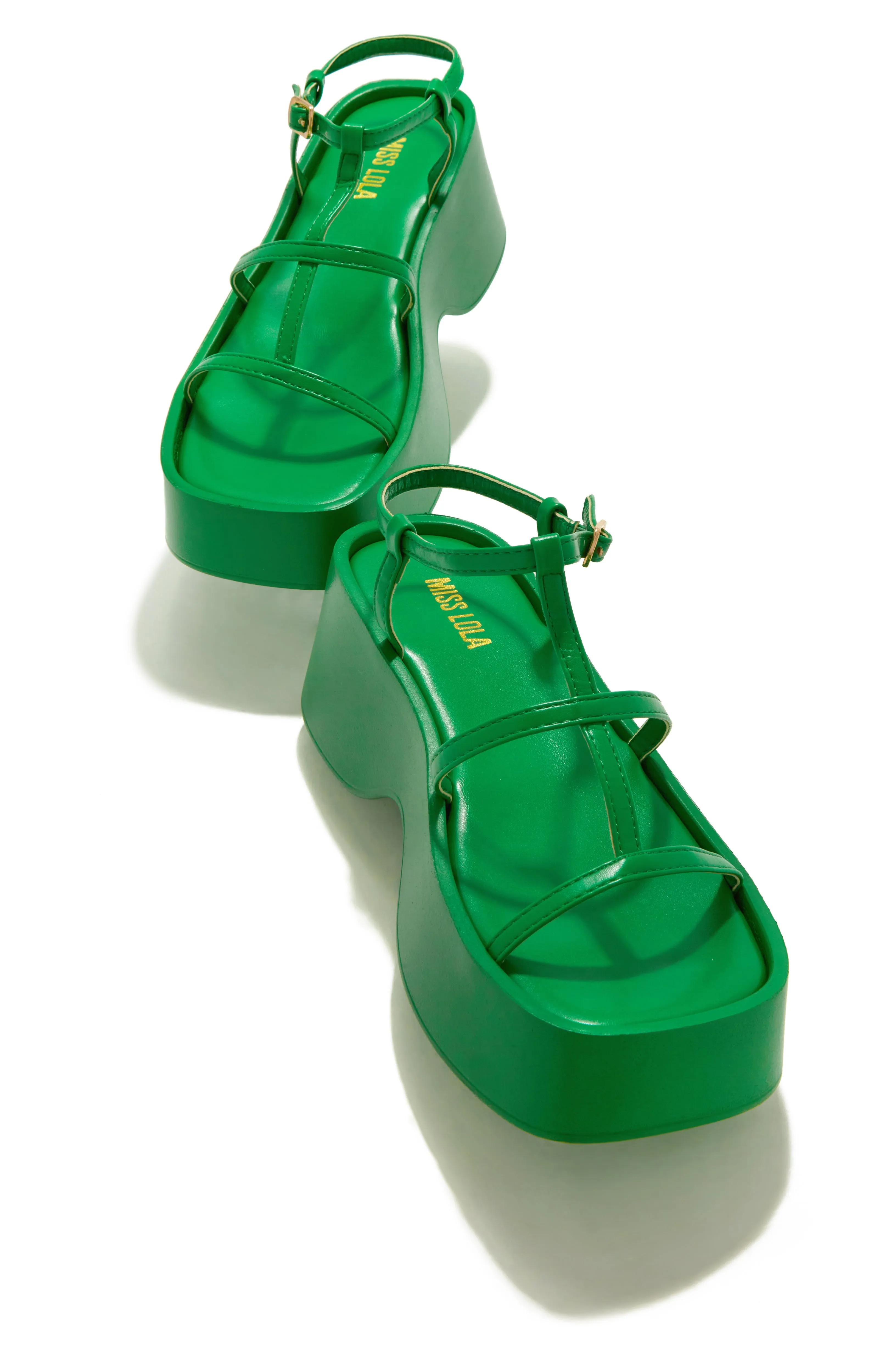 Beach Trip Flat Platform Sandals - Green