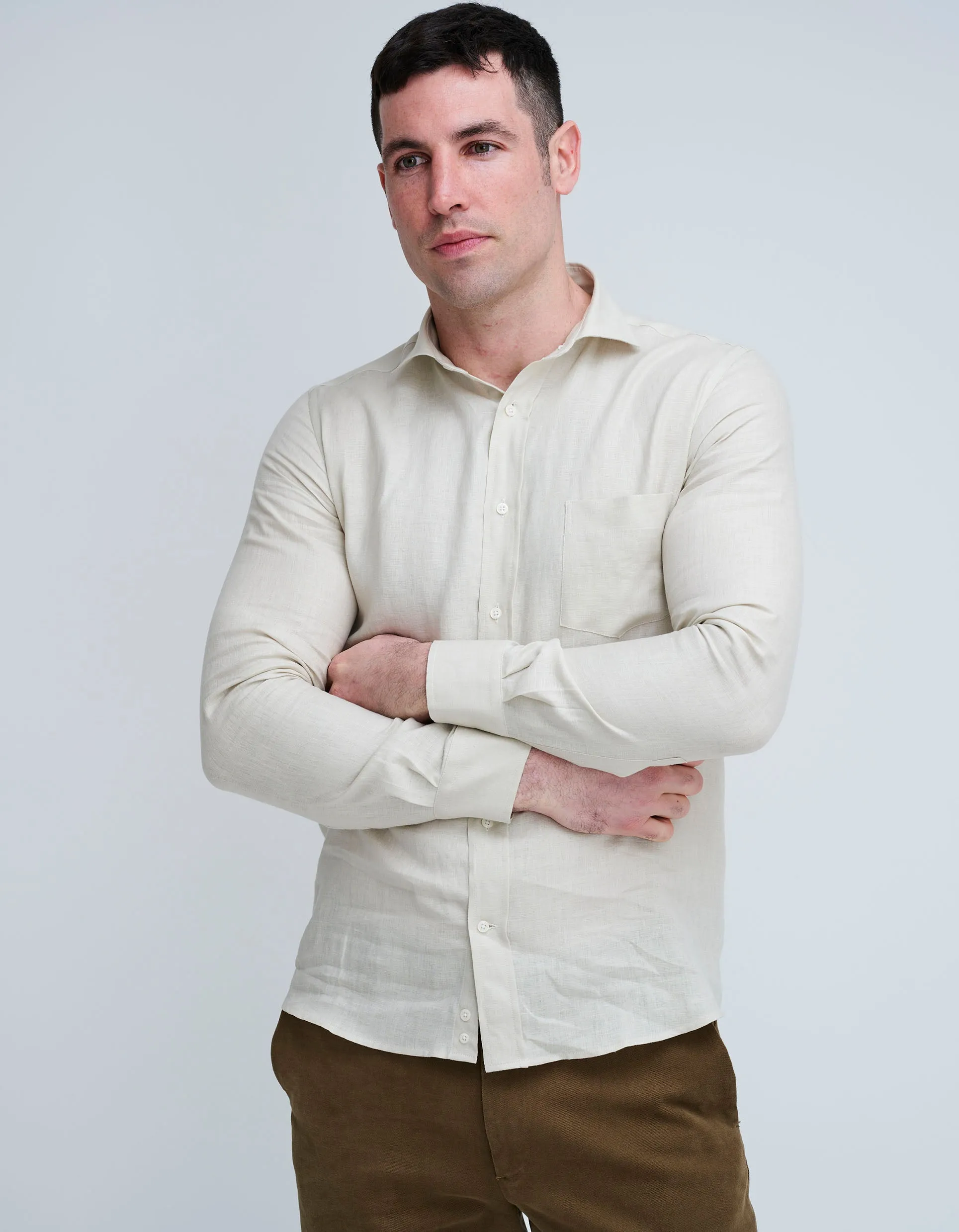 Beige Linen Shirt