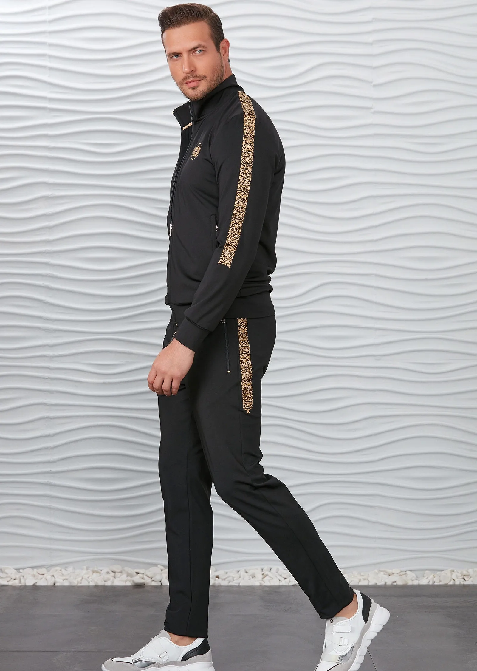 Black Crown Embroidery 2-pcs Tracksuit