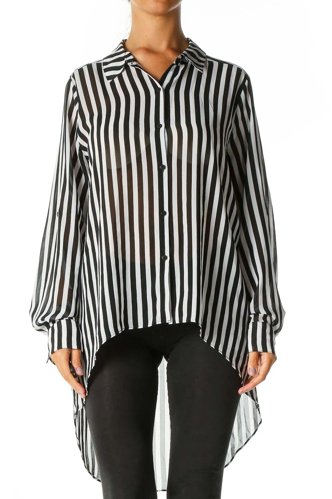 Black Striped Formal Shirt