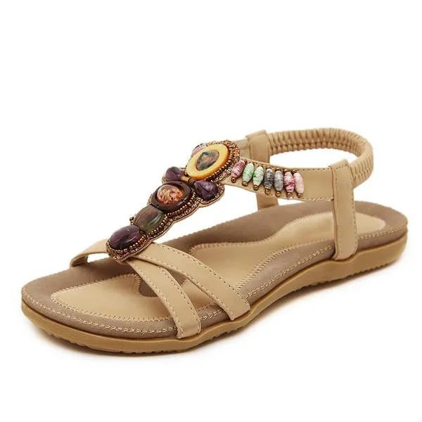 Bohemia Bead Flat Sandals