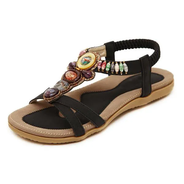 Bohemia Bead Flat Sandals