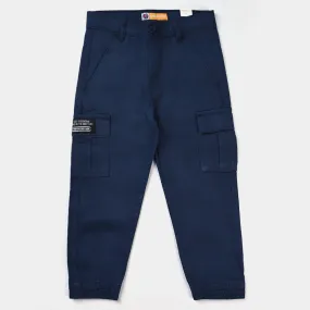 Boys Cotton Twill Pant Keep Going-NAVY