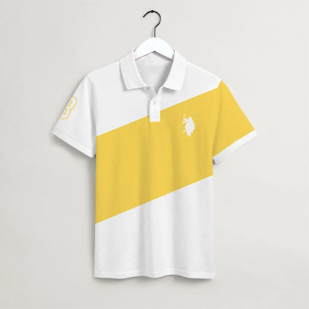 Boys Cross Color Block Star Cotton Polo (7 to 14 Years)