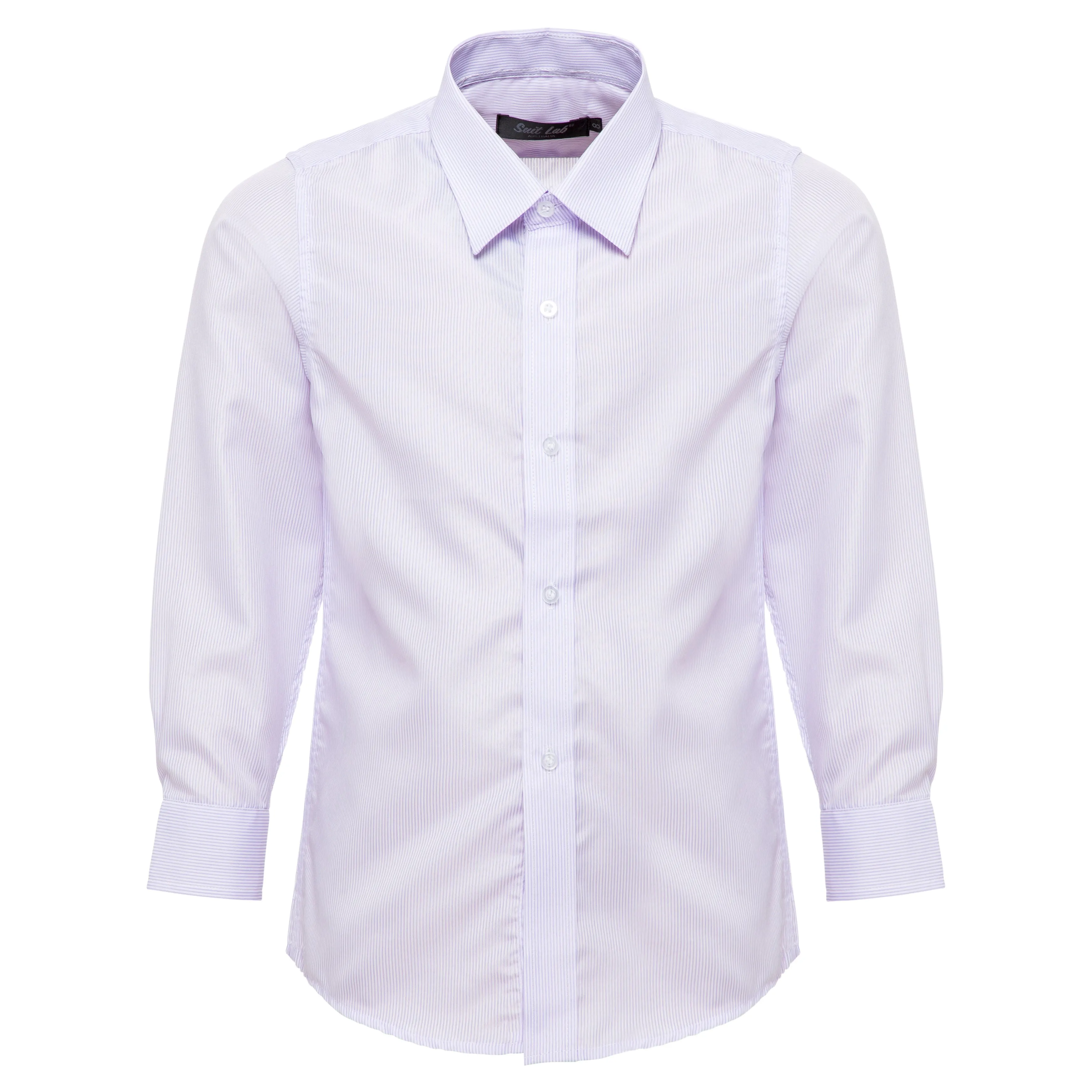 Boys Purple Striped Formal Shirt