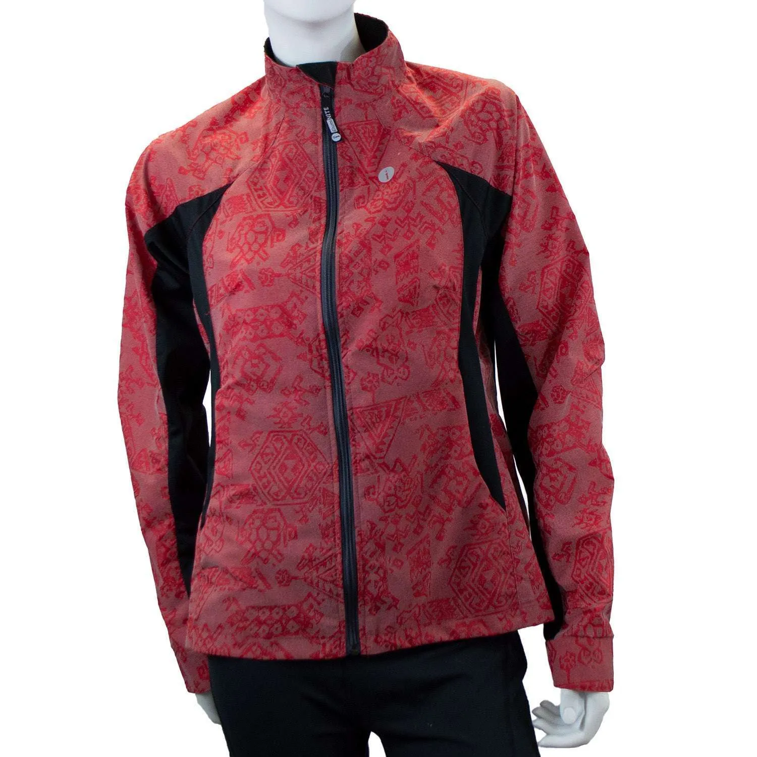 Bristol Women's Reflective Jacket in Red Aztec/Black