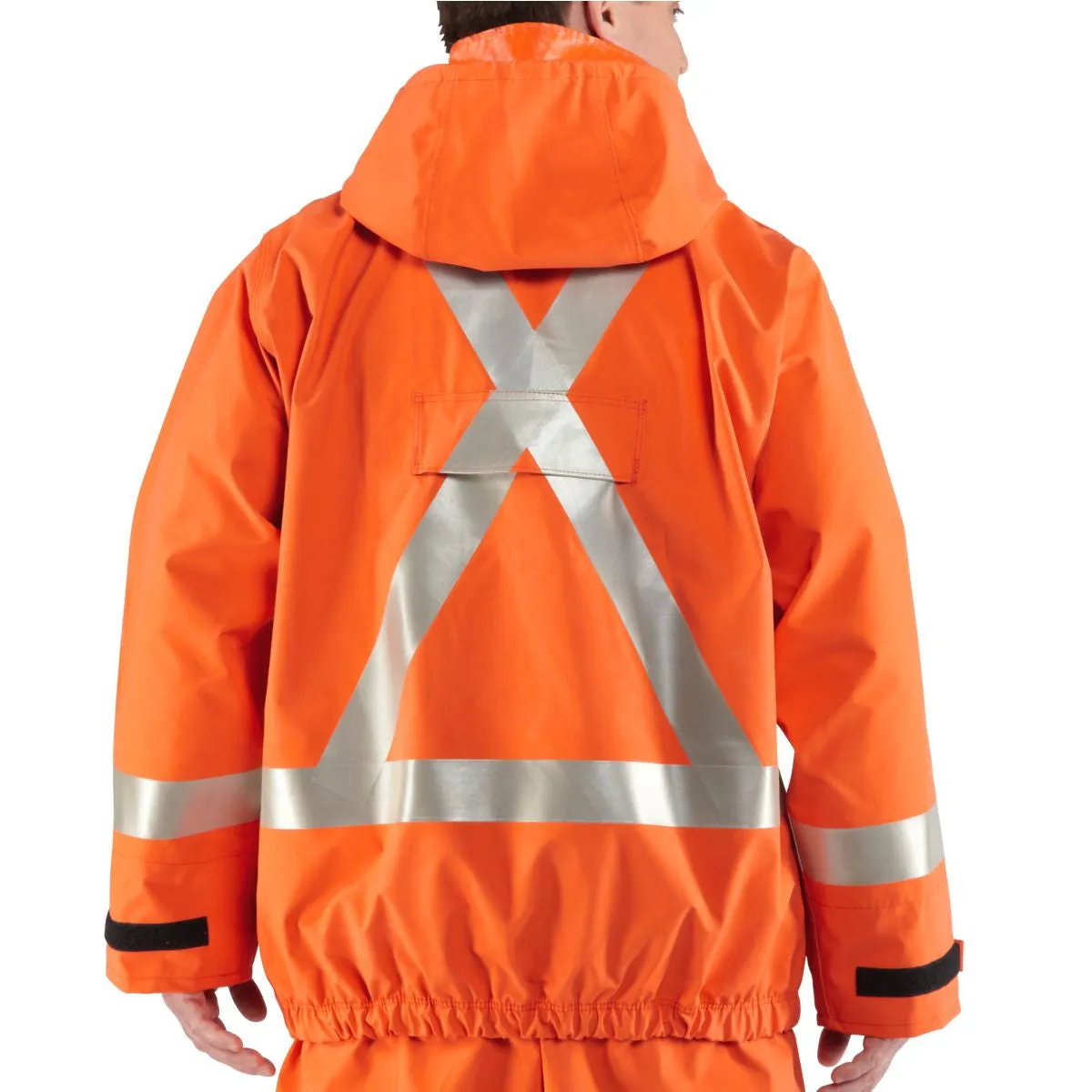 Carhartt Men's Bold Orange Flame-Resistant Rain Jacket