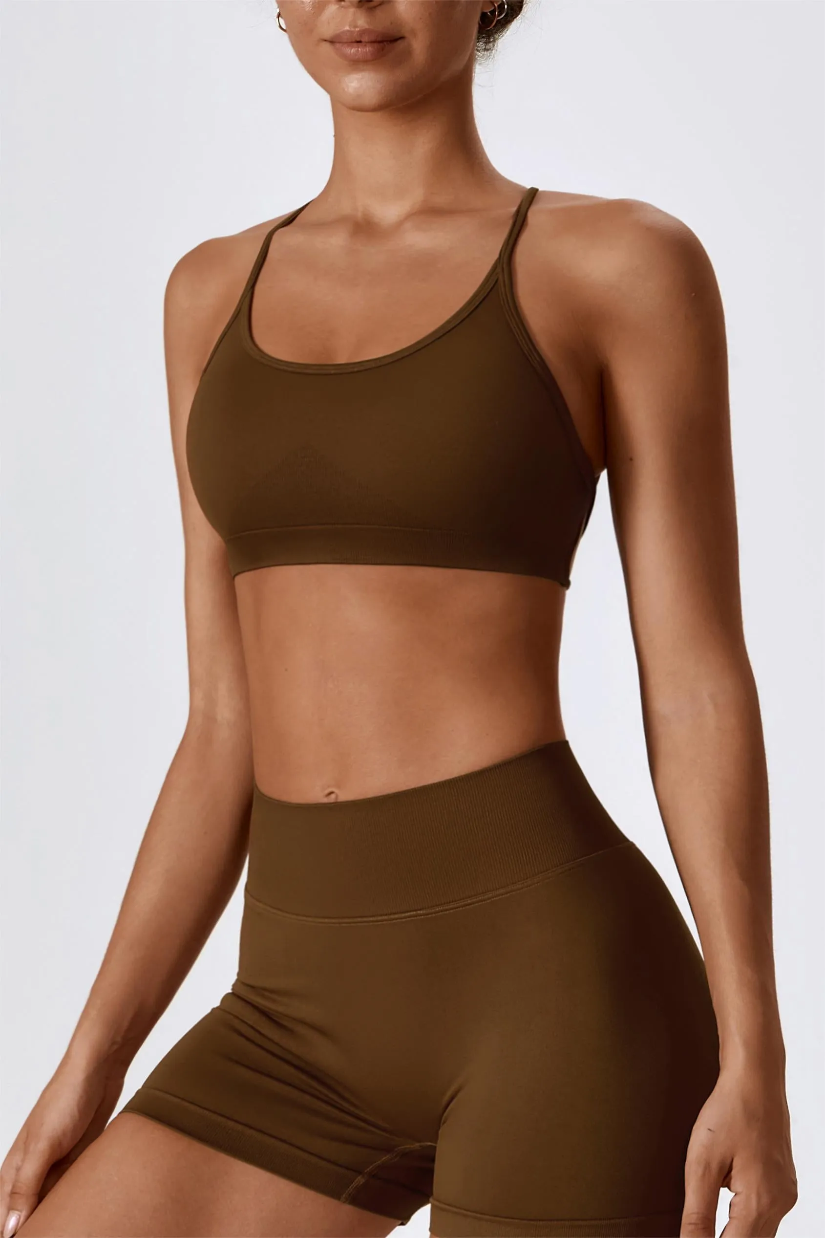 Chic Strappy Back Seamless Sports Bra