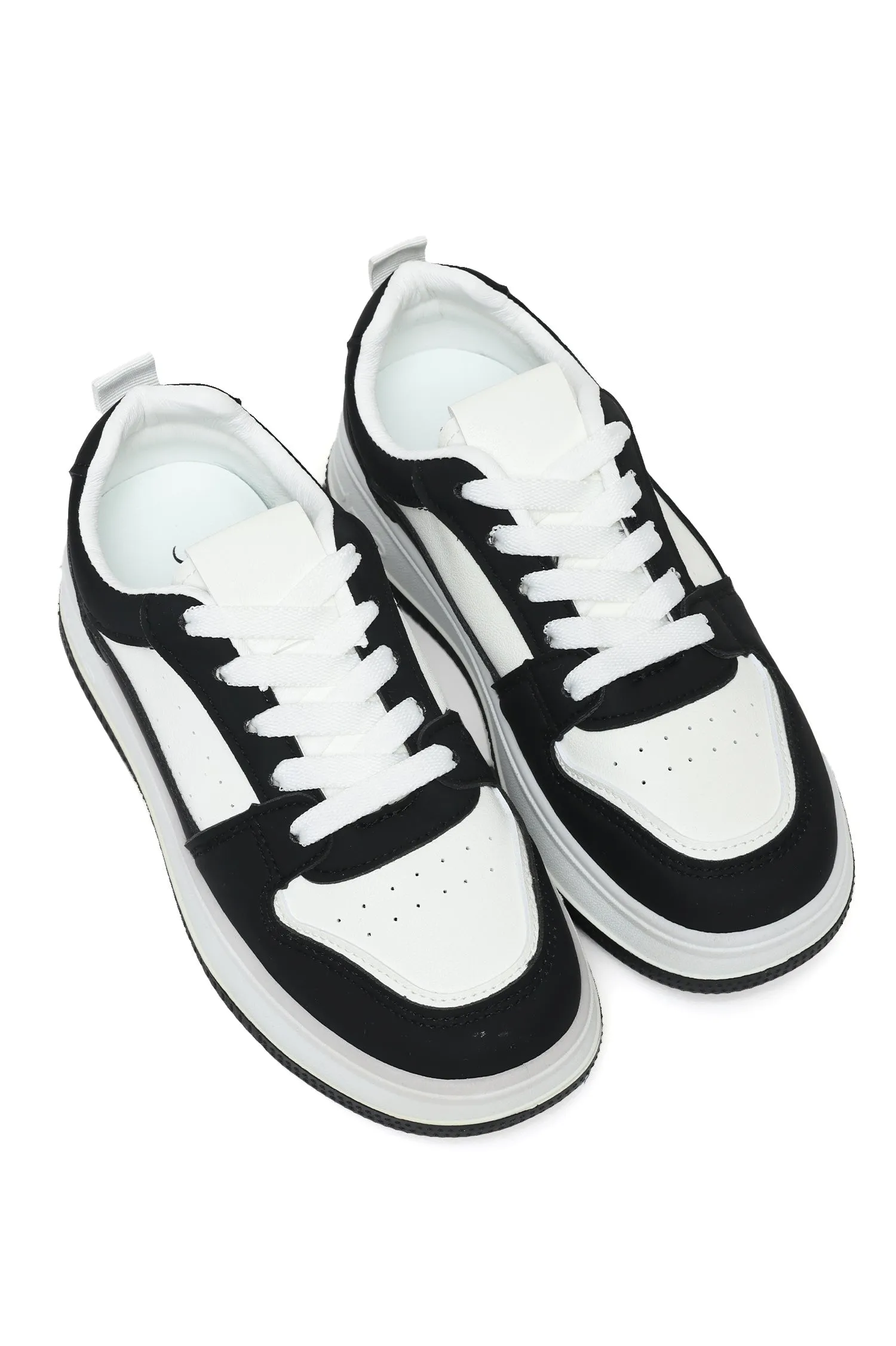 Classic Panel Sneakers-Wht/Blk