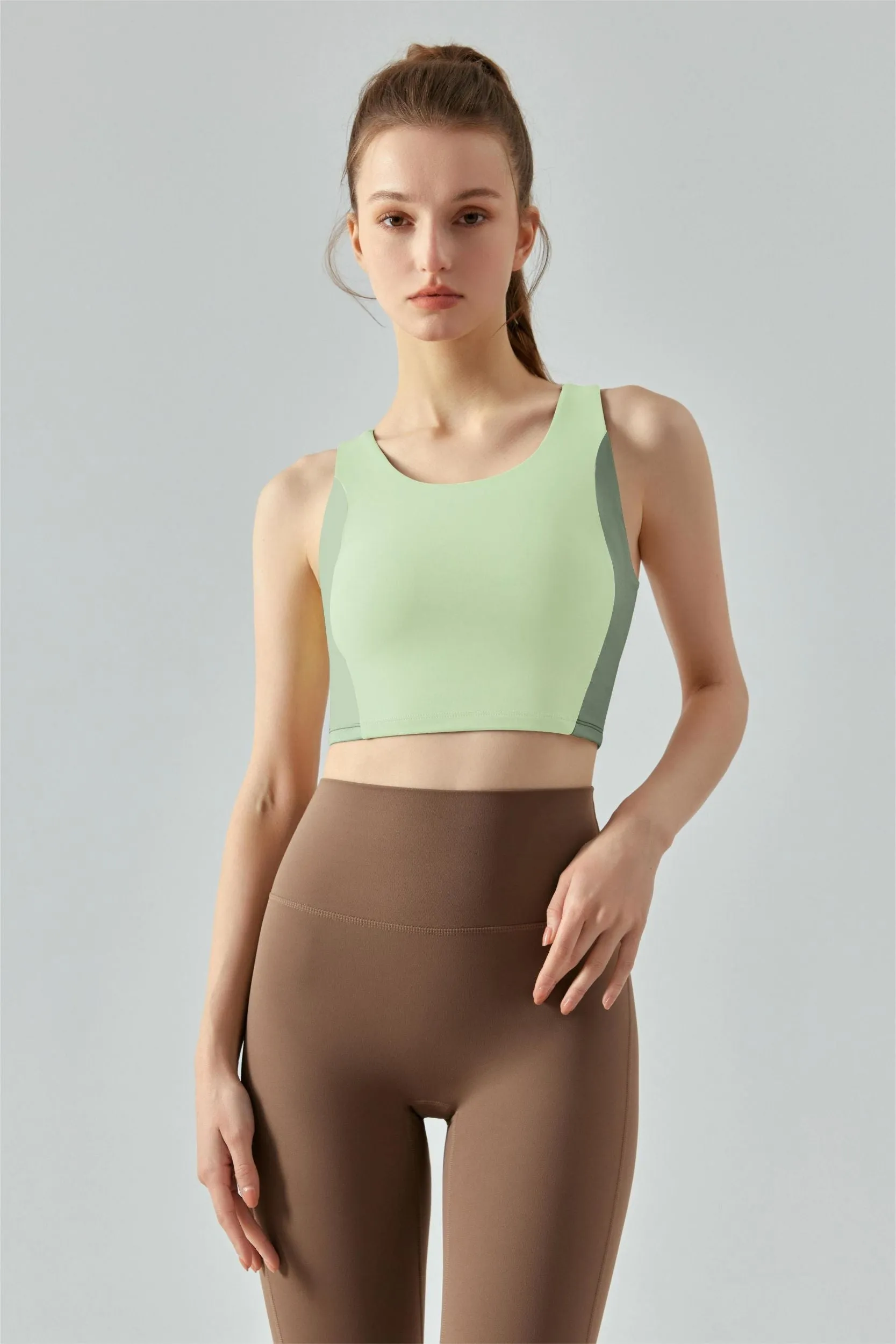 Color-Block Racerback Sports Bra