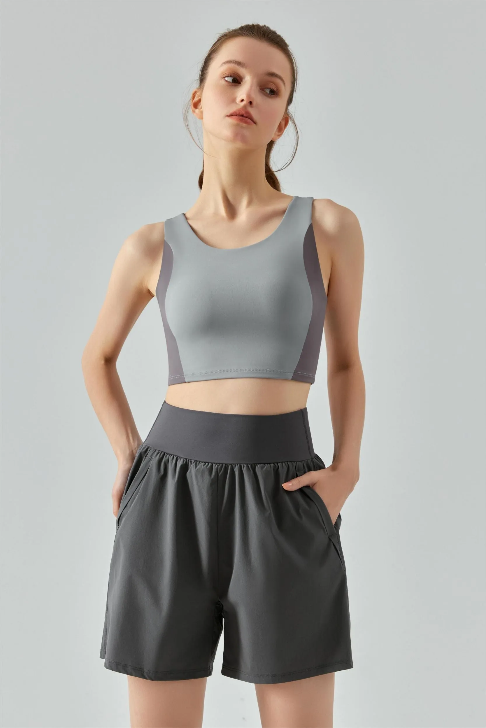 Color-Block Racerback Sports Bra