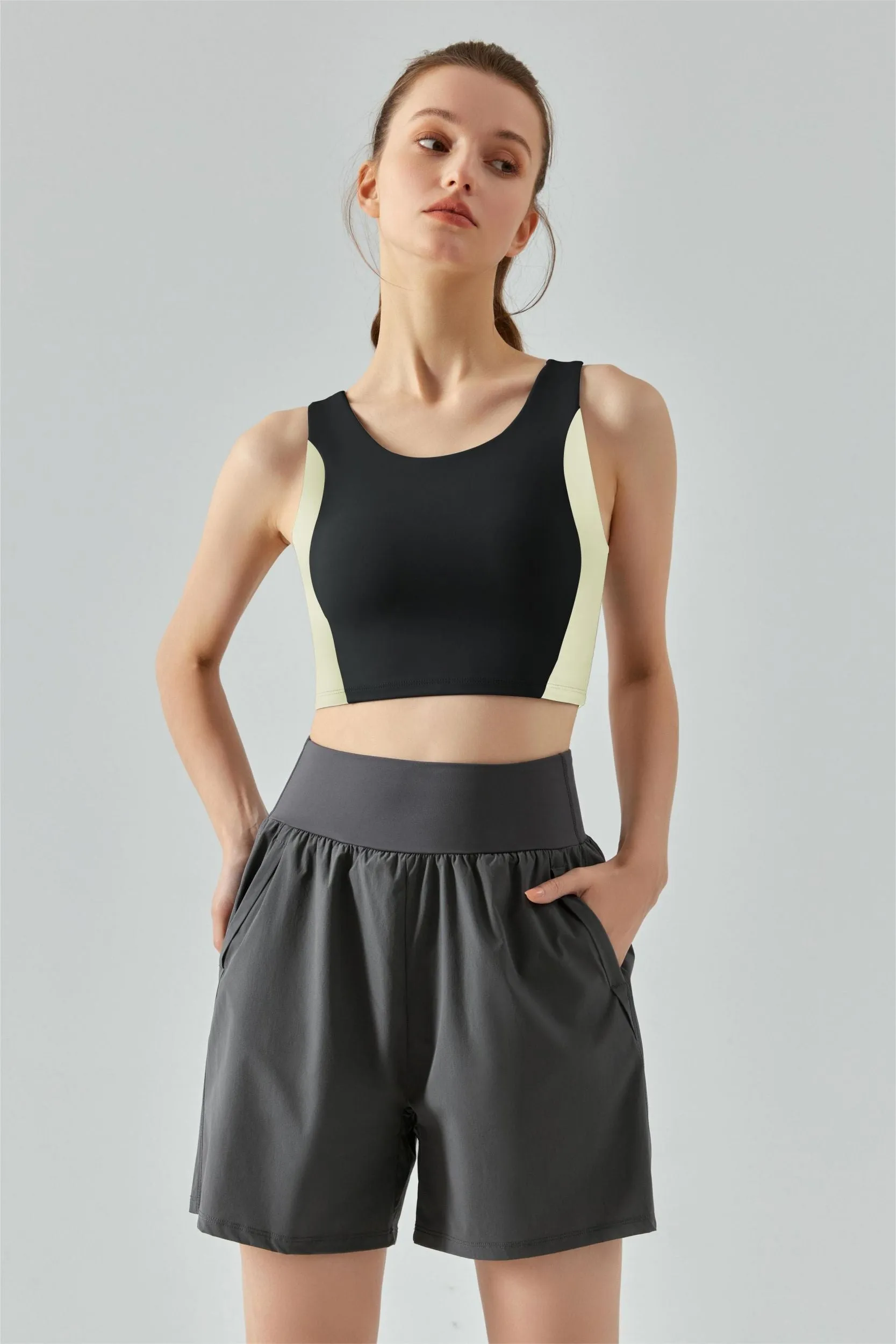 Color-Block Racerback Sports Bra