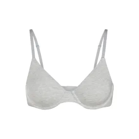 COTTON JERSEY UNDERWIRE BRA | LIGHT HEATHER GREY