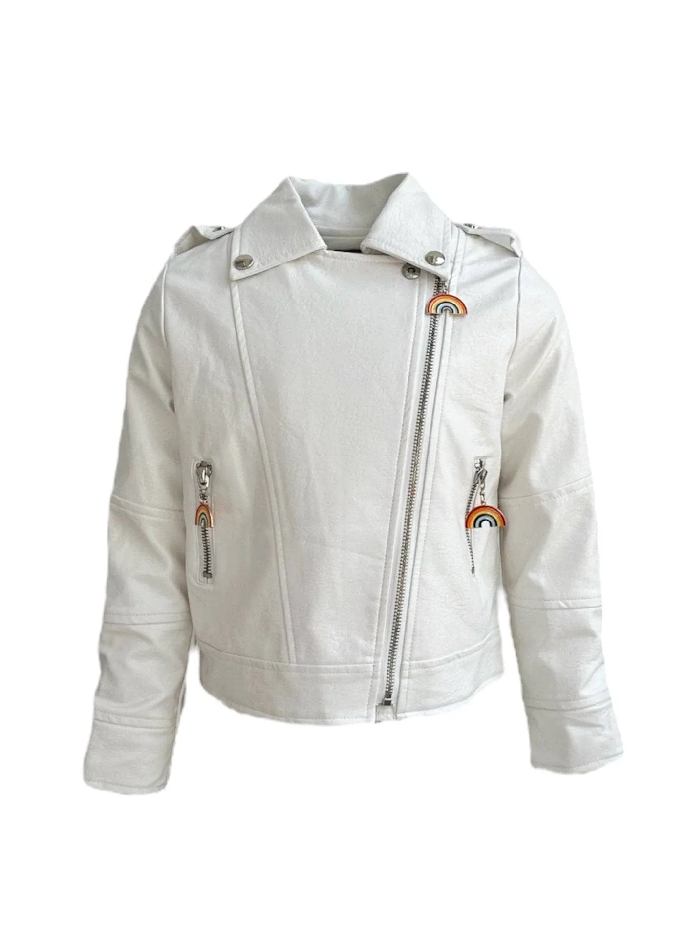 Crystal Rainbow Rain Leather Jacket