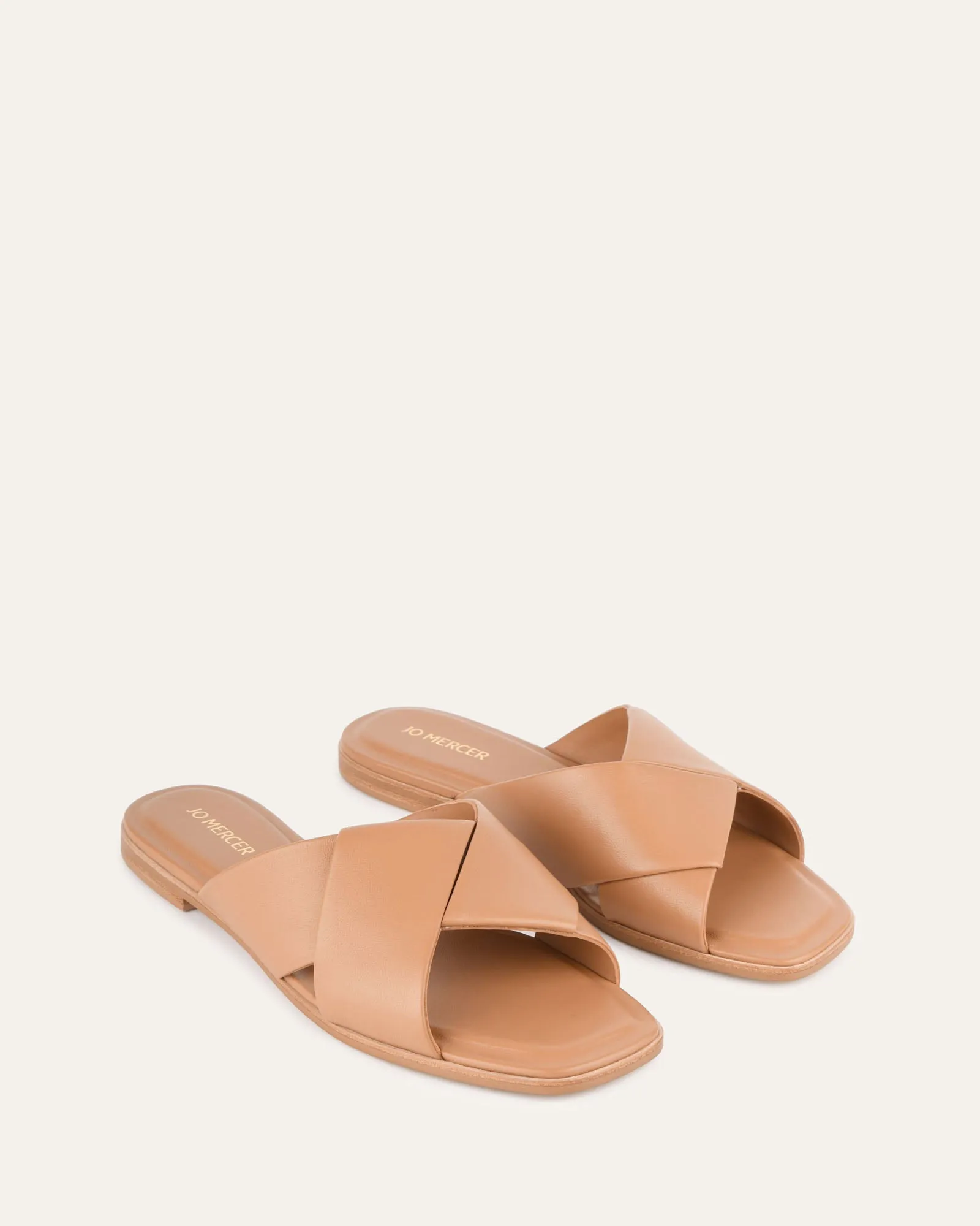 CYRA FLAT SANDALS TOFFEE LEATHER