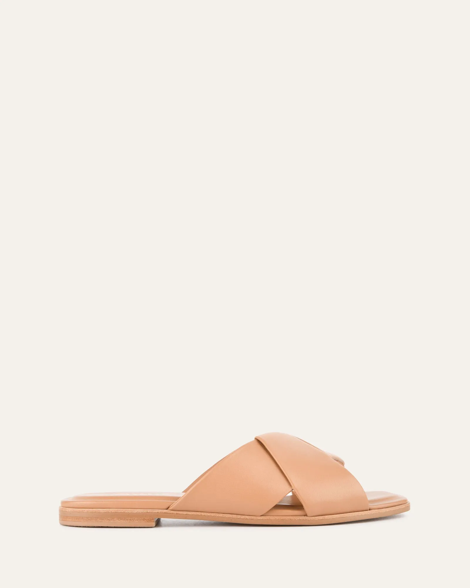 CYRA FLAT SANDALS TOFFEE LEATHER