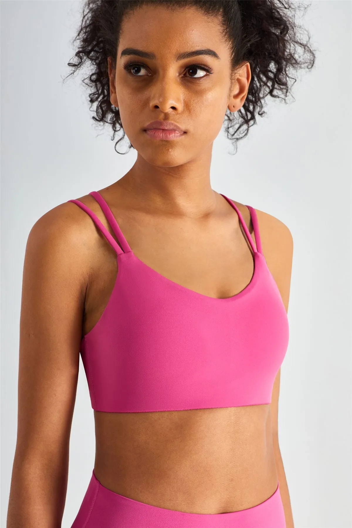 Double Straps Plunge Sports Bra