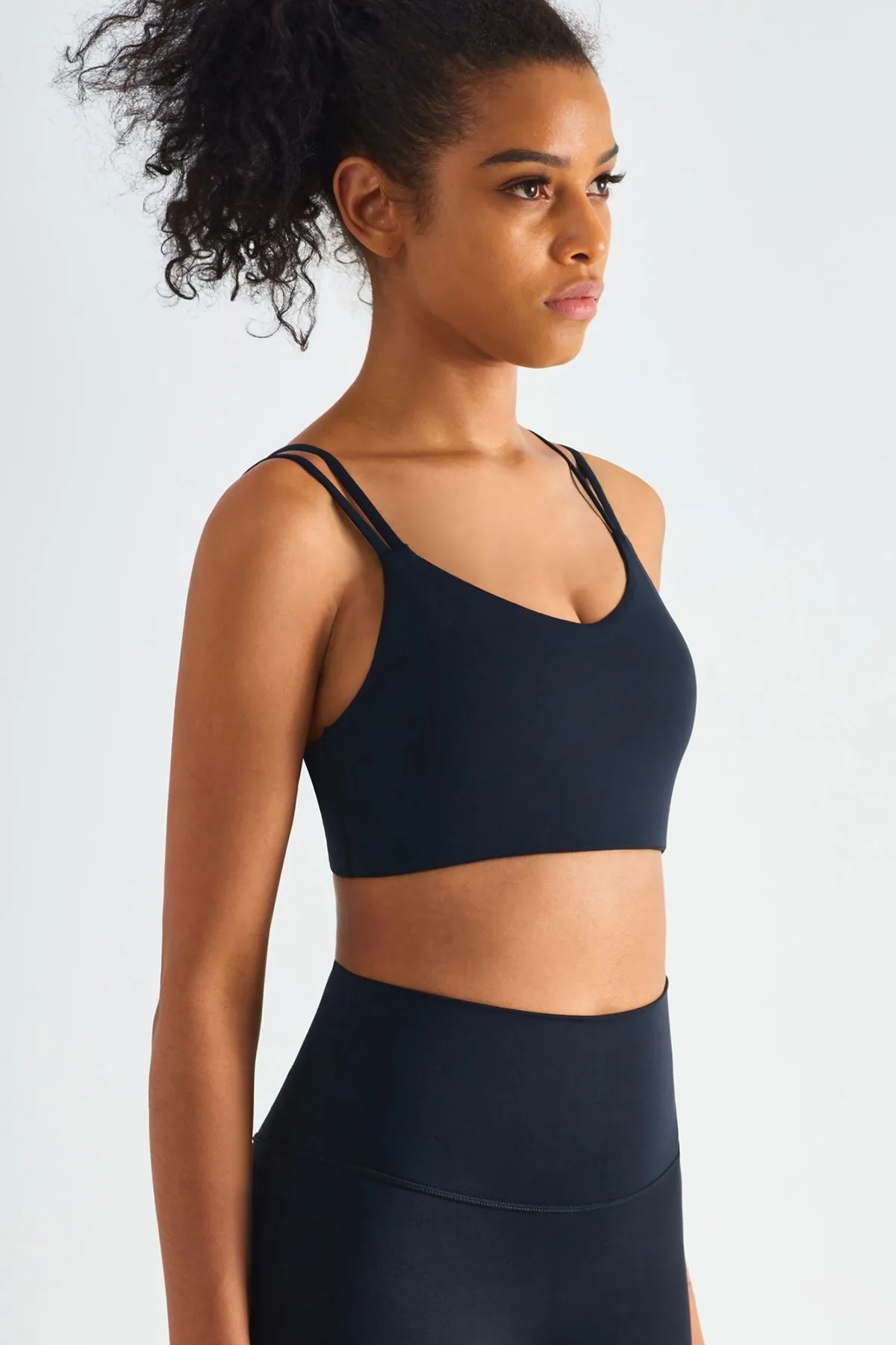 Double Straps Plunge Sports Bra