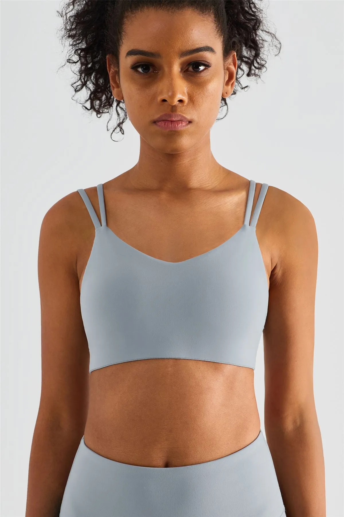 Double Straps Plunge Sports Bra