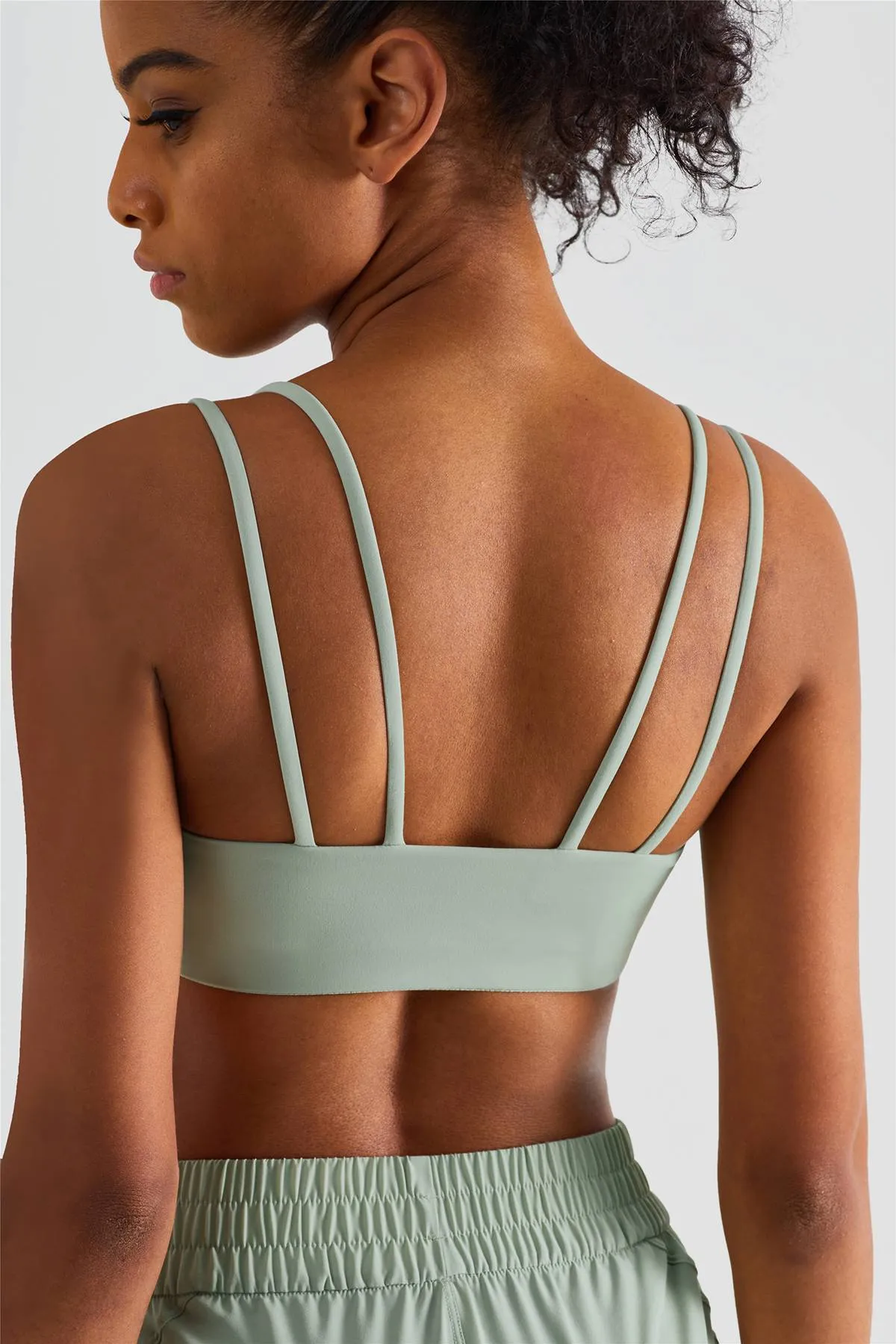 Double Straps Plunge Sports Bra