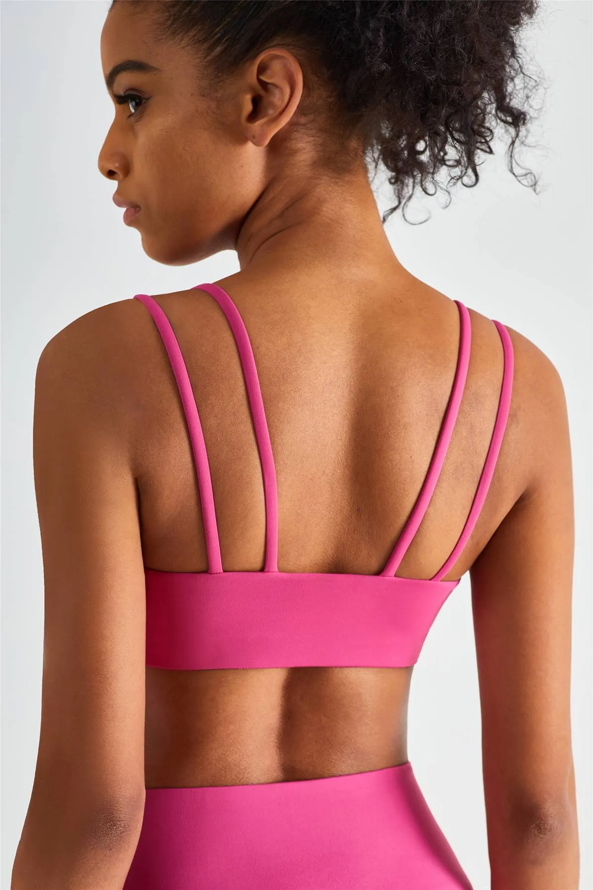 Double Straps Plunge Sports Bra