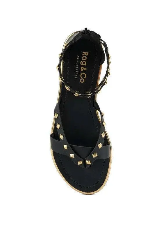 Emmeth Studs Embellished Flat Sandals