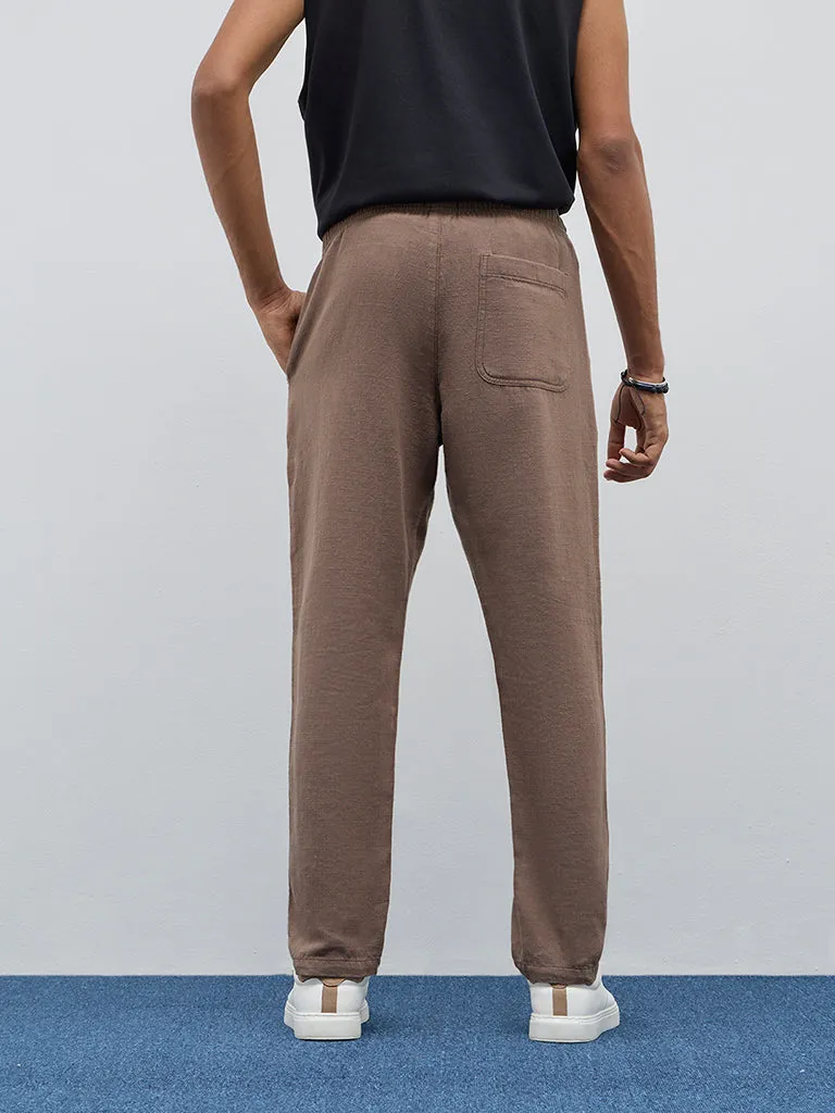 ETA Brown Relaxed Fit Mid-Rise Cotton Chinos