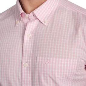 Formal Full Sleeve Slim Fit Button-Down Collar Shirt in Check-Light Pink