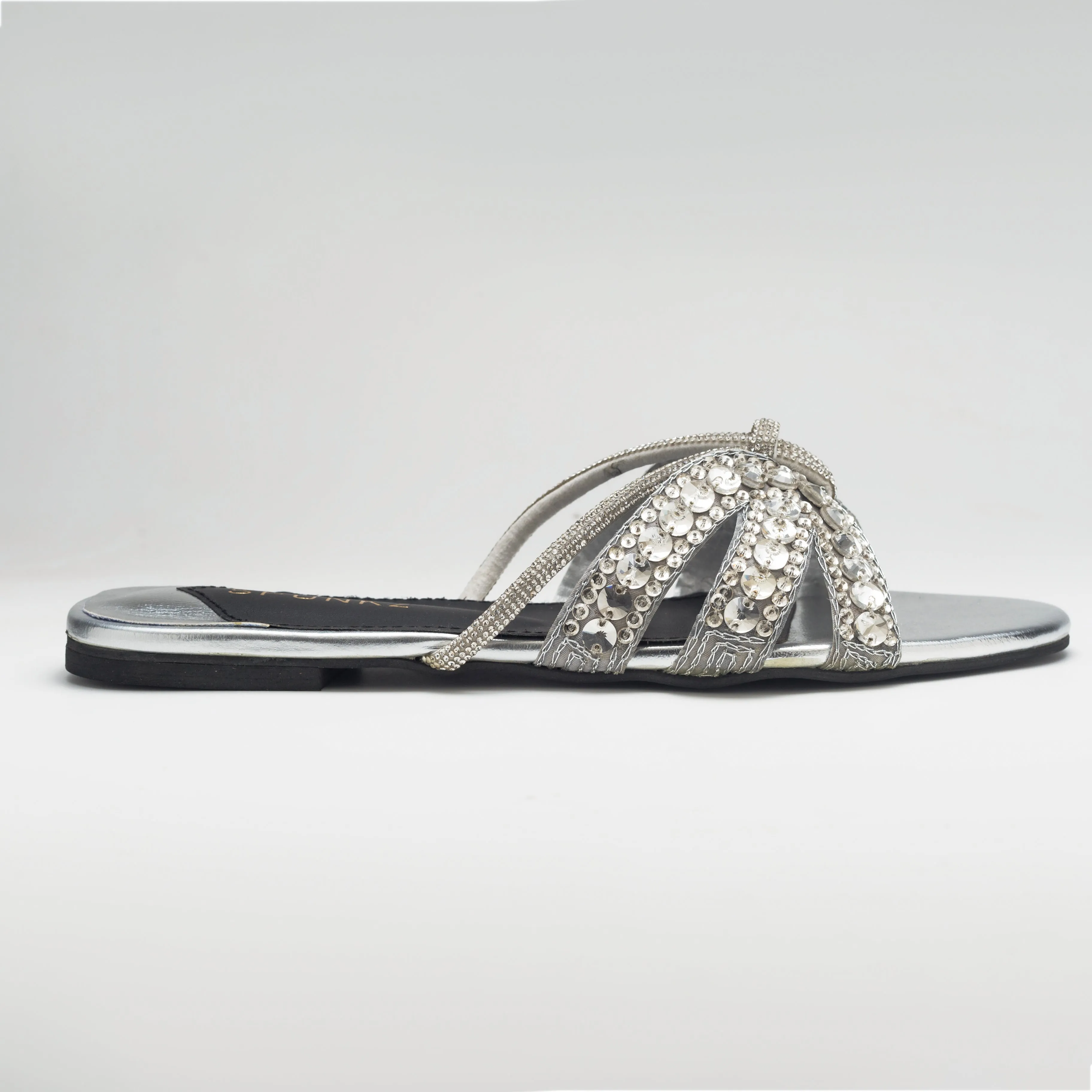 Gina Handcrafted Embellished Slider Sandals