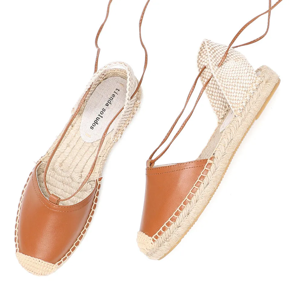 Giselle Leather Upper Espadrille Sandals - 3 Colors