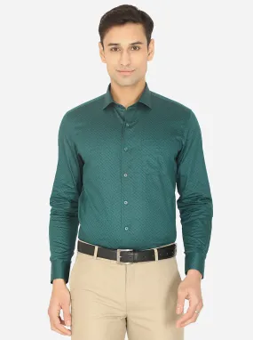 Green Printed Slim Fit Formal Shirt | Greenfibre