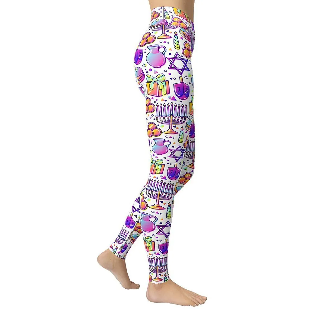 Hanukkah Symbol Yoga Leggings