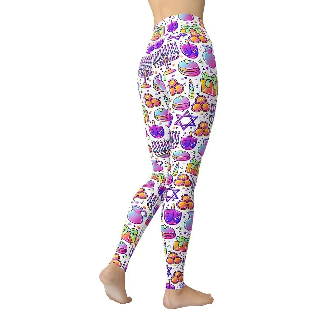 Hanukkah Symbol Yoga Leggings