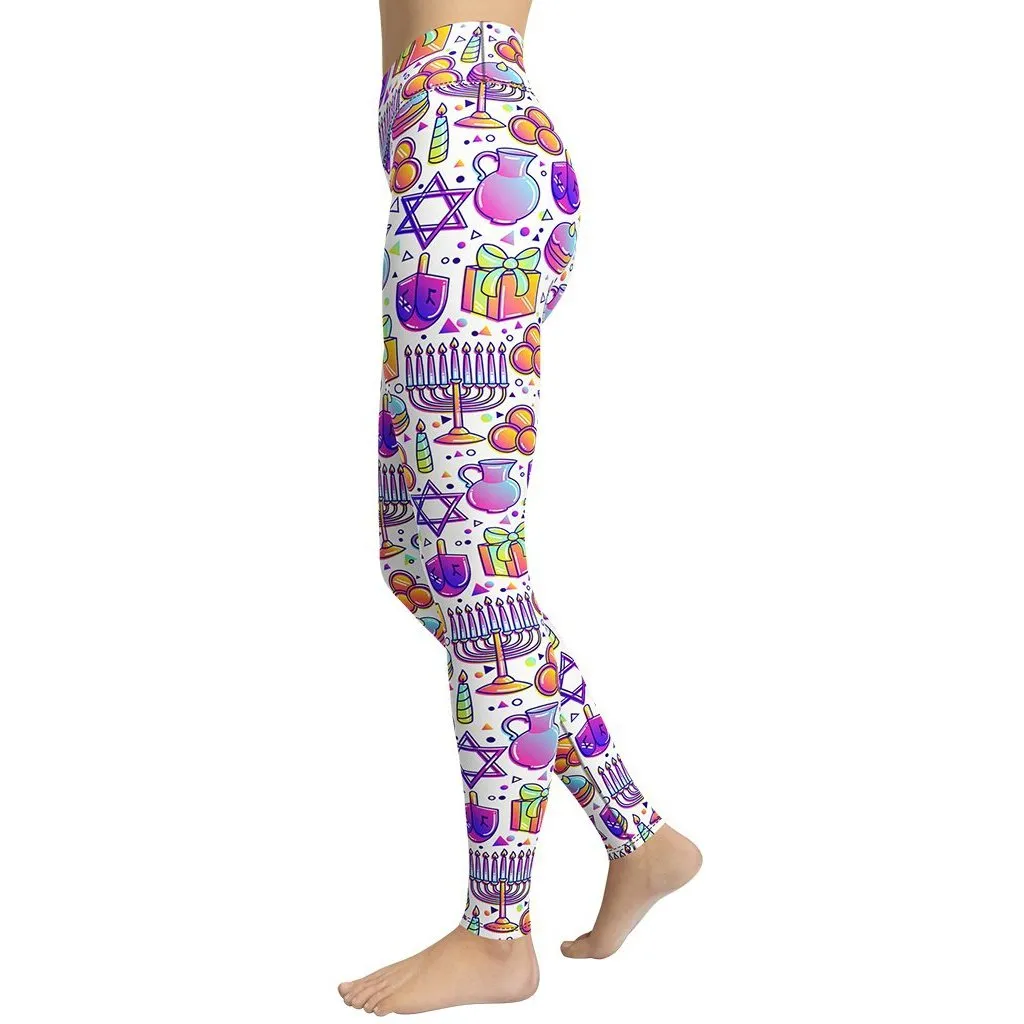 Hanukkah Symbol Yoga Leggings