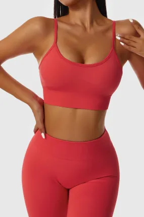 High Strap Crossover Sports Bra