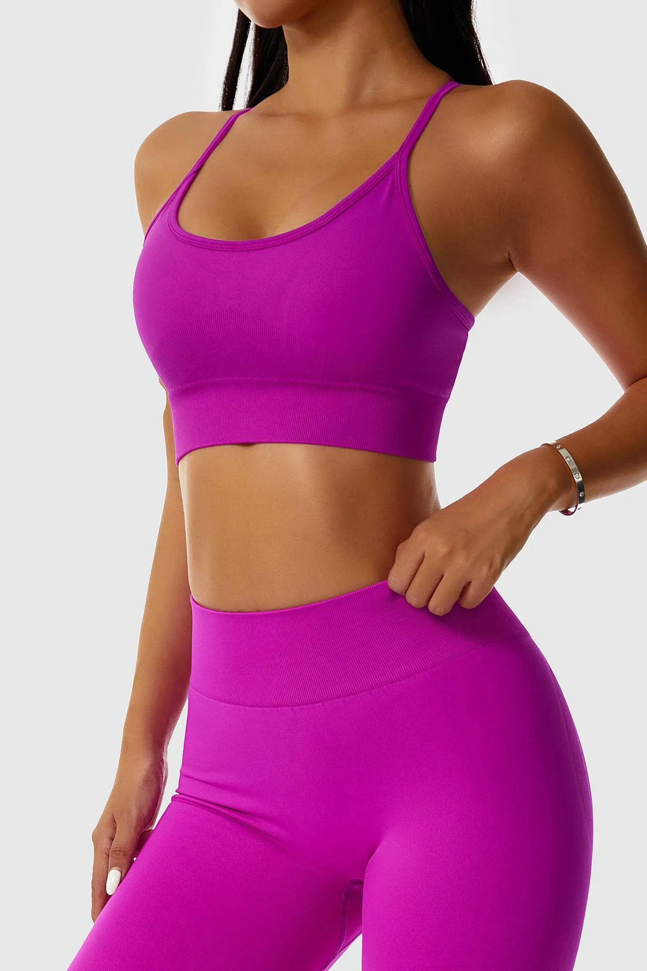 High Strap Crossover Sports Bra