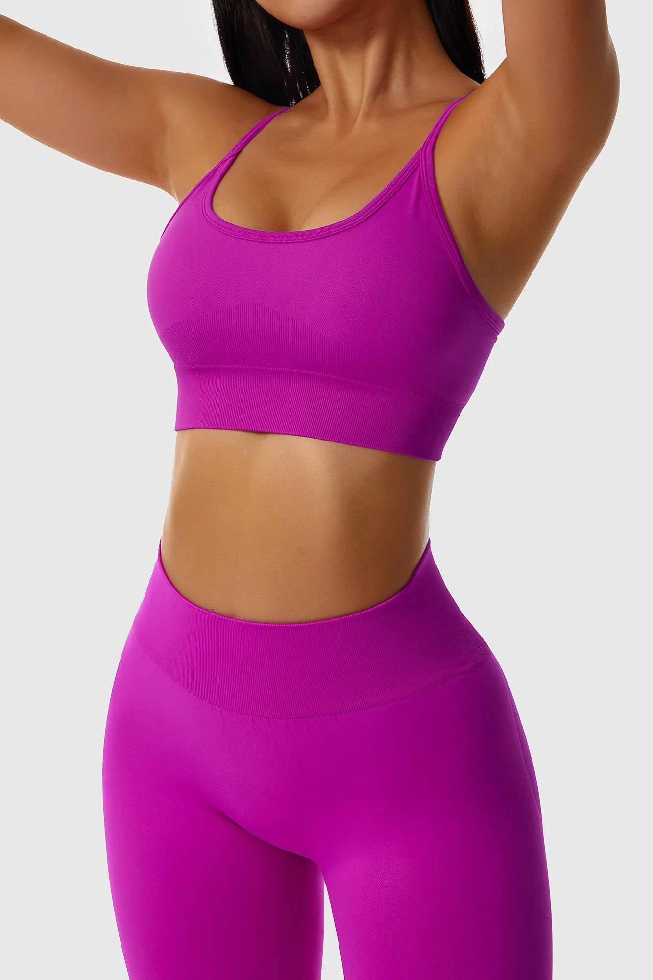 High Strap Crossover Sports Bra