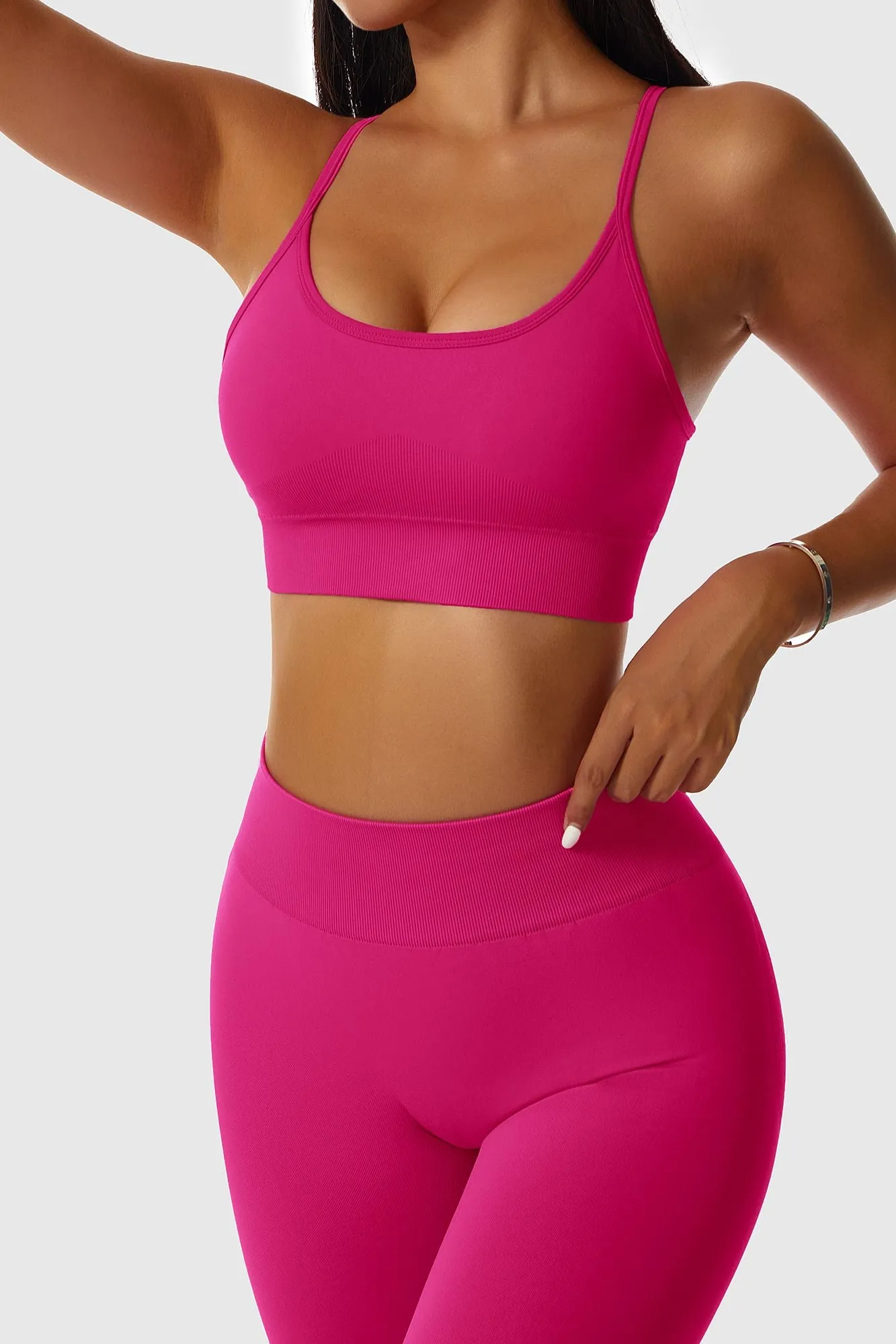 High Strap Crossover Sports Bra