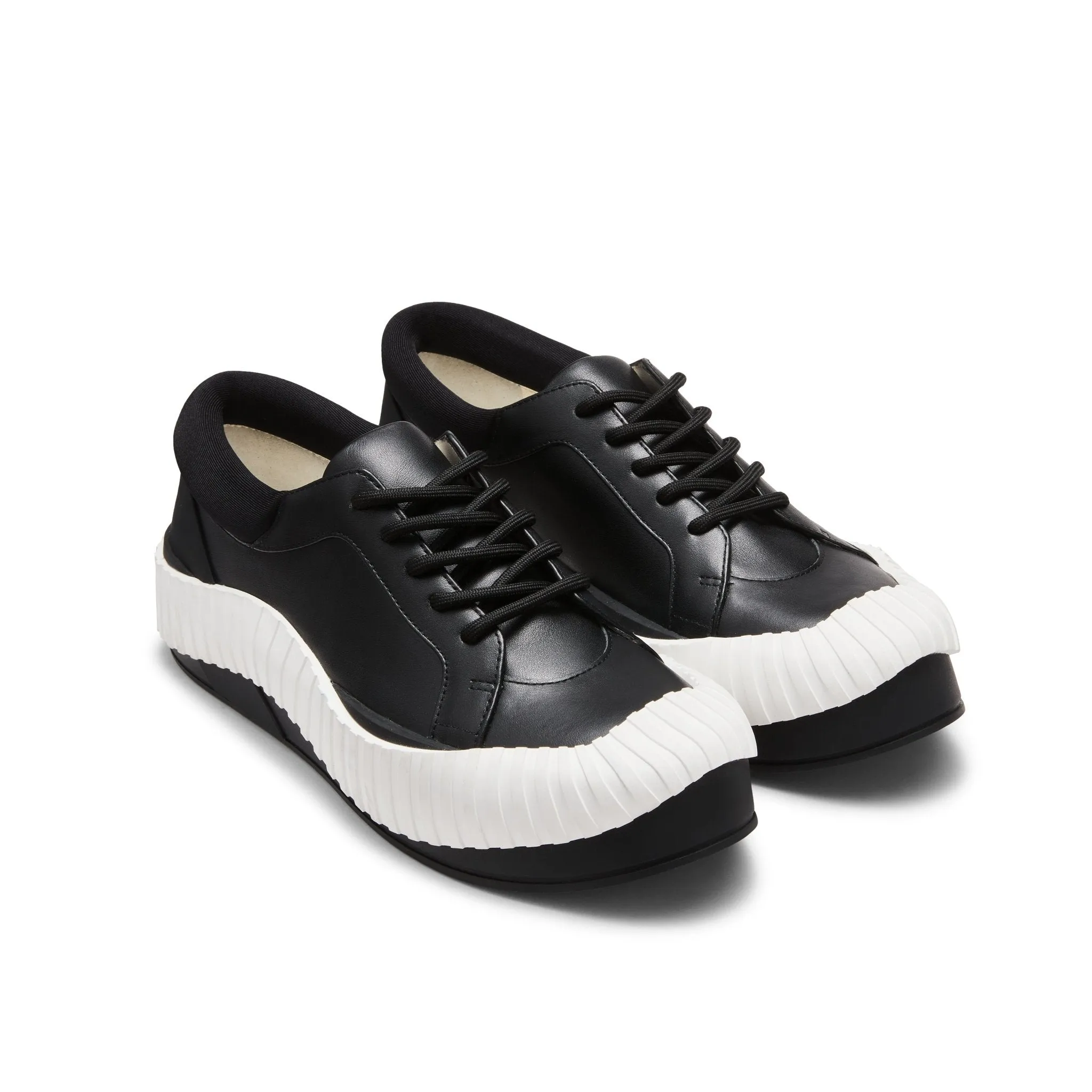 Irregular Wavy Edge Thick-soled Casual Shoes in Black