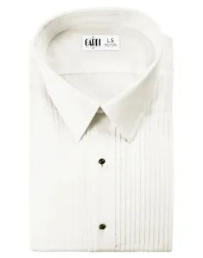 Ivory  Pleated Laydown Collar (Enzo) Tuxedo Shirt by Cardi - Ultra Soft Fabric