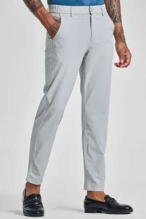 Light Grey Slim Fit Stretch Chinos