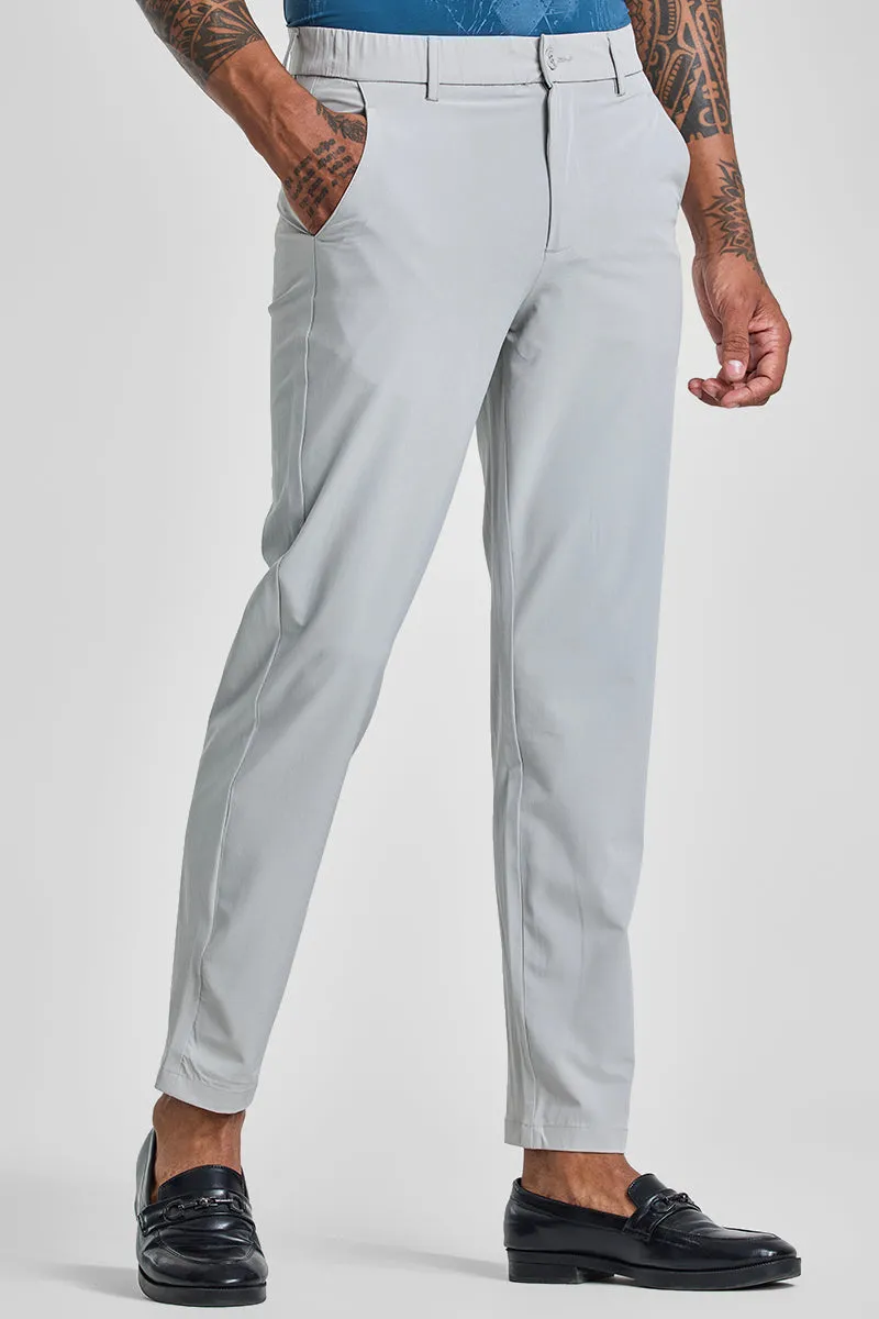 Light Grey Slim Fit Stretch Chinos